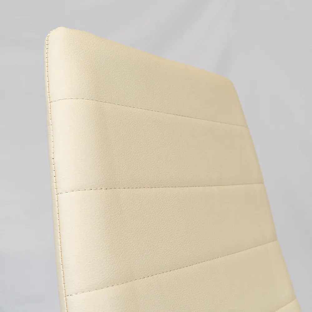 Scaun de masă Tino NOVA bej, textil, piele și metal