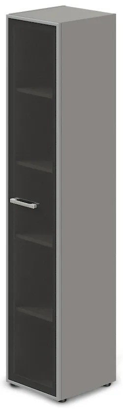 Dulap îngust înalt TopOffice Premium, dreapta, 39,9 x 40,4 x 196,5 cm, gri