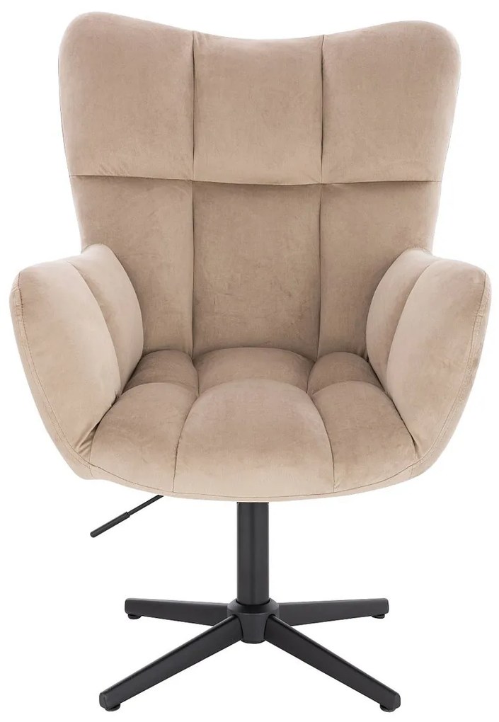 HR650CROSS Scaun Latte Catifea cu Bază Neagră