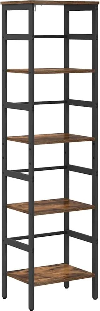 vidaXL Raft pentru cărți Stejar fumuriu 40 x 29,5 x 149 cm