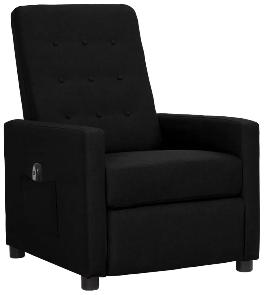 3098640 vidaXL Fotoliu rabatabil electric, negru, material textil