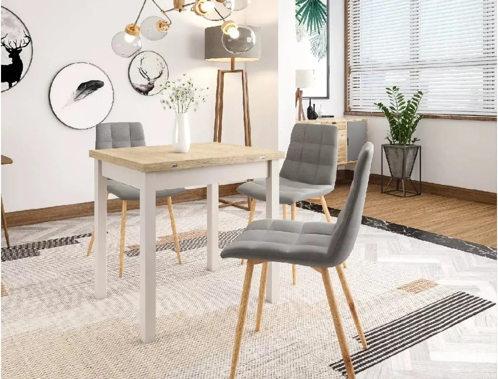 Masa extensibila de dining FLIP 80(160)X80 cm, stejar Cremona Torro/casmir