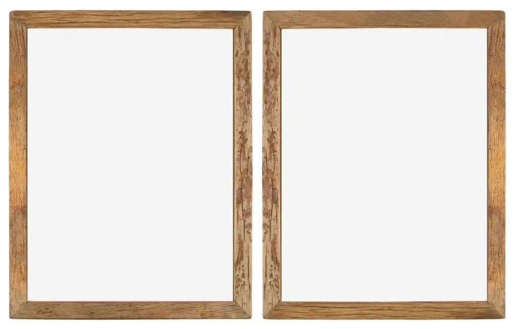 Rame foto, 2 buc., 90 x 70 cm, lemn masiv reciclat si sticla 2, 90 x 70 cm