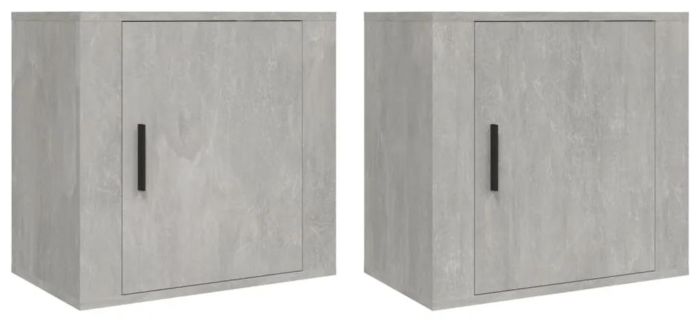 Noptiere de perete, 2 buc., gri beton, 50x30x47 cm 2, Gri beton