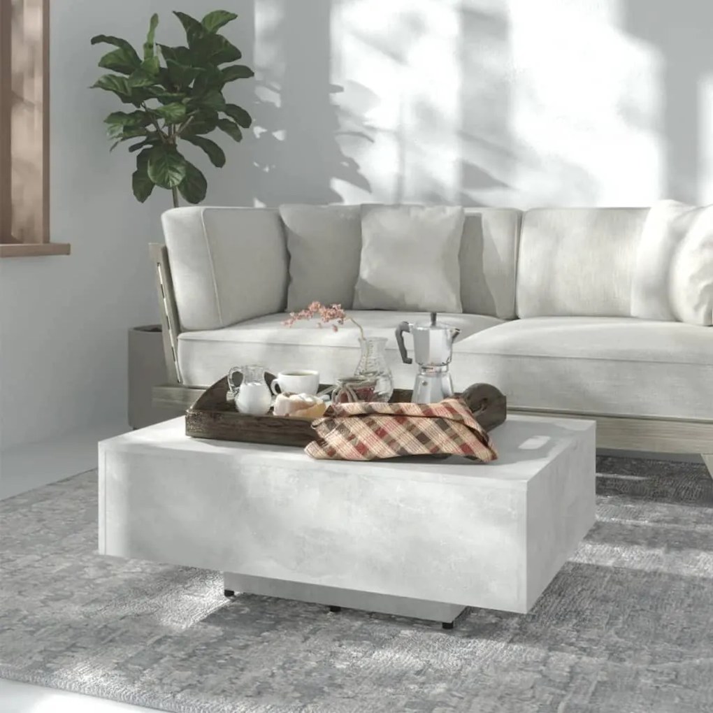 vidaXL Măsuță de cafea, gri beton, 85x55x31 cm, lemn prelucrat
