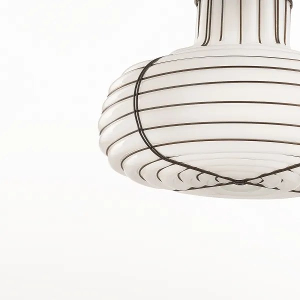 Lustră pe cablu SIRU CHAPEAU 2xE14/40W/230V crom/alb sticlă venețiană