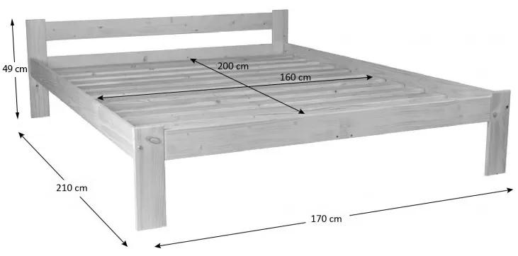 Cadru pat Bucsim II NOU din pin cu cadru pat 160x200 cm lacuit