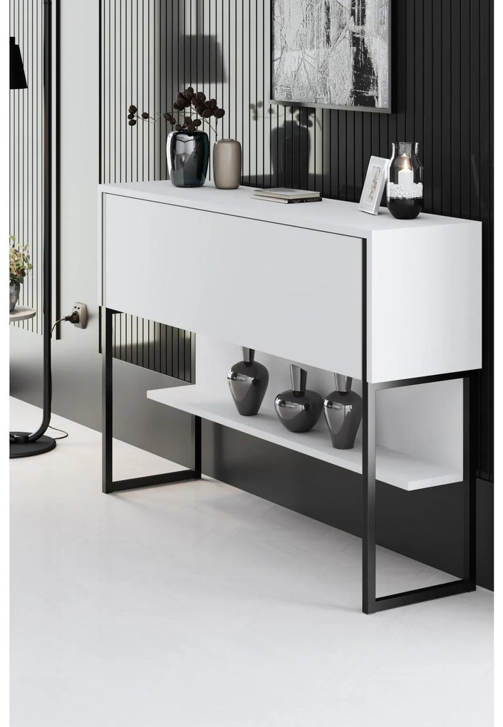 Măsuță consolă Luna 4 (Negru + Alb) . 1102307