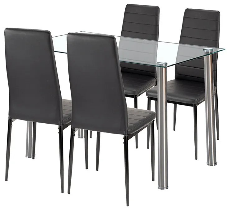 Nolen 4+1 set de sufragerie negru