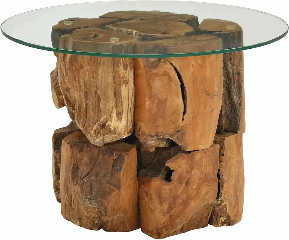 vidaXL Măsuță de cafea, 60 cm, lemn masiv de tec erodat