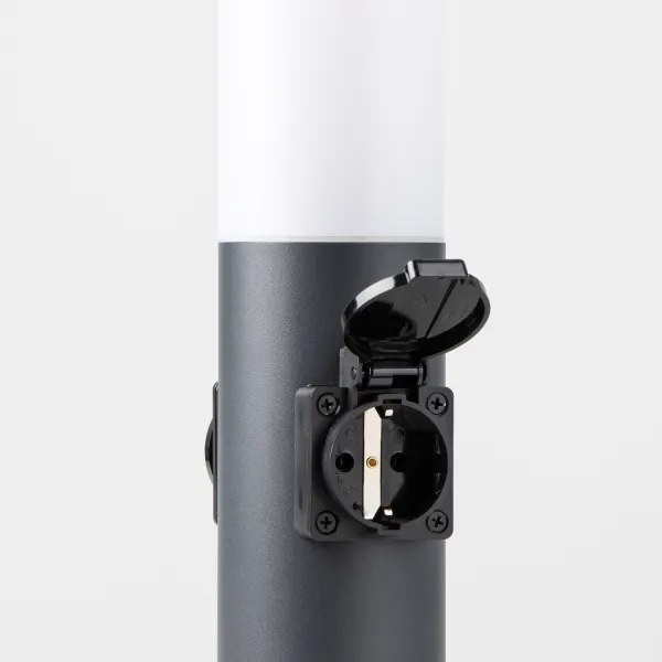 Brilagi Lampă de exterior NOVA cu 2 prize SCHUKO, 1xE27/15W/230V, 40 cm, IP44, antracit