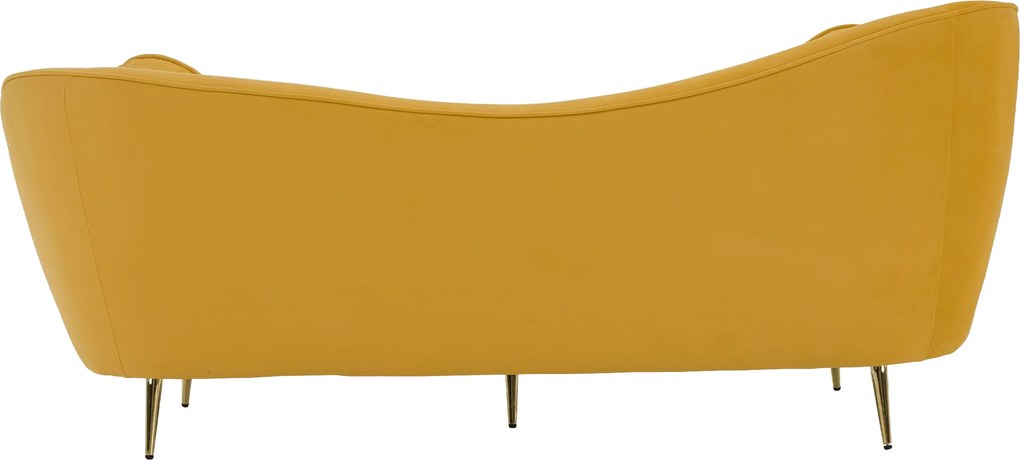 Canapea cu 3 locuri de design, ţesătură Velvet galbenă/gold crom auriu, EZIO TYP 3