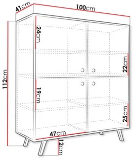 Dulap Astradon D4 (Negru + auriu) . 1105913