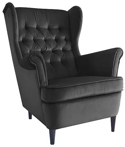 Fotoliu Herry Velvet, negru