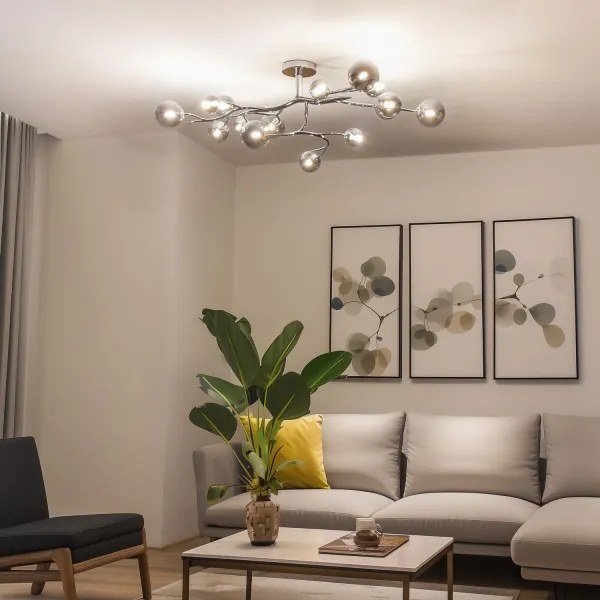 Lustră LED aplicată Brilagi MISTEL 15xG9/3W/230V crom lucios/fumuriu