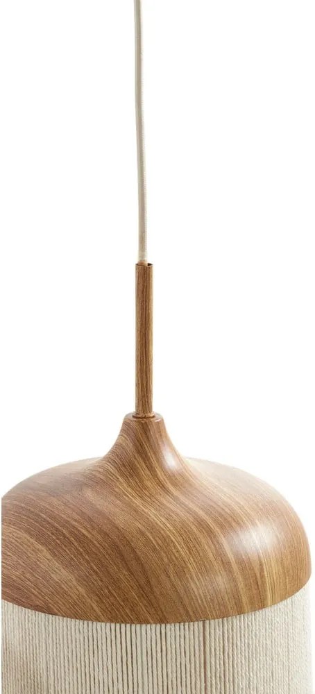 Lustră în culoare naturală cu abajur textil Dania – Light & Living