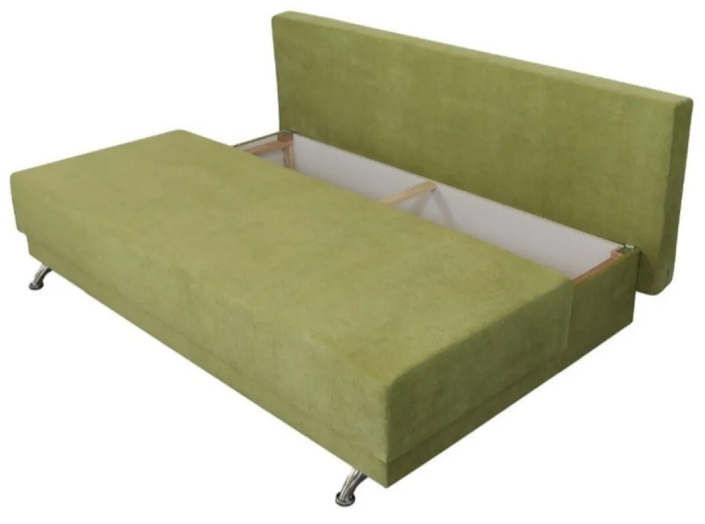 Canapea extensibila Roma Lux Green 205x90x86 cm, cu lada de depozitare