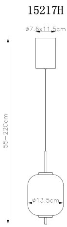 Lustră LED pe cablu Globo 15217H EWALD LED/7W/230V