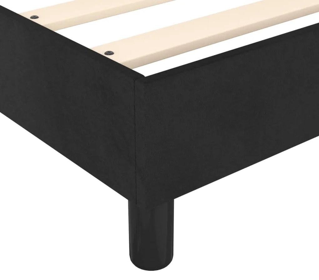 Pat box spring cu saltea, negru, 90x200 cm, catifea Negru, 35 cm, 90 x 200 cm