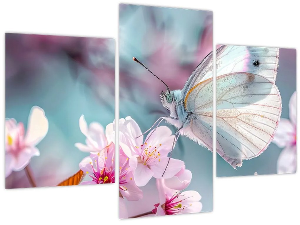 Tablou - Fluture pe un cireș (90x60 cm)