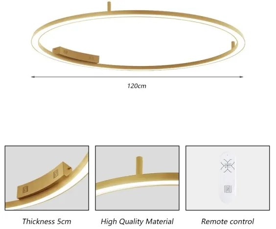 Immax NEO 07290-120G-LED+CCT Lampă de tavan dimabilă FINO 72W/230V Tuya Ø 120 cm + telecomandă