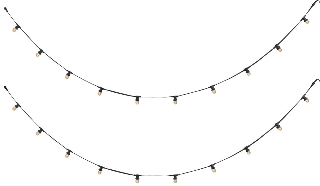 Ghirlandă luminoasă neagră conectabilă cu priză 10m, incl. 20 becuri E27 P45, IP64 - Lubber