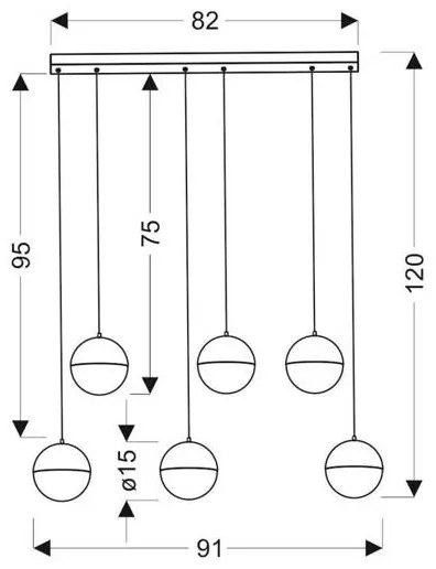 Lustră LED pe cablu FURNI 6xLED/5W/230V