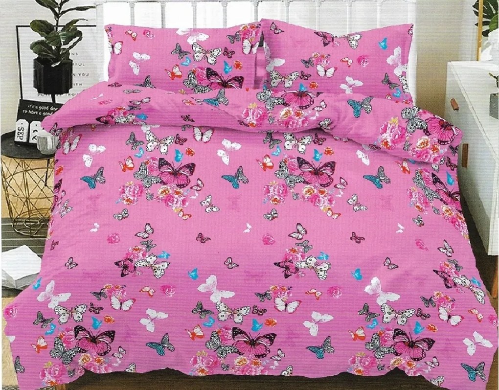 Lenjerie de pat Letti din bumbac mercerizat, multicolor