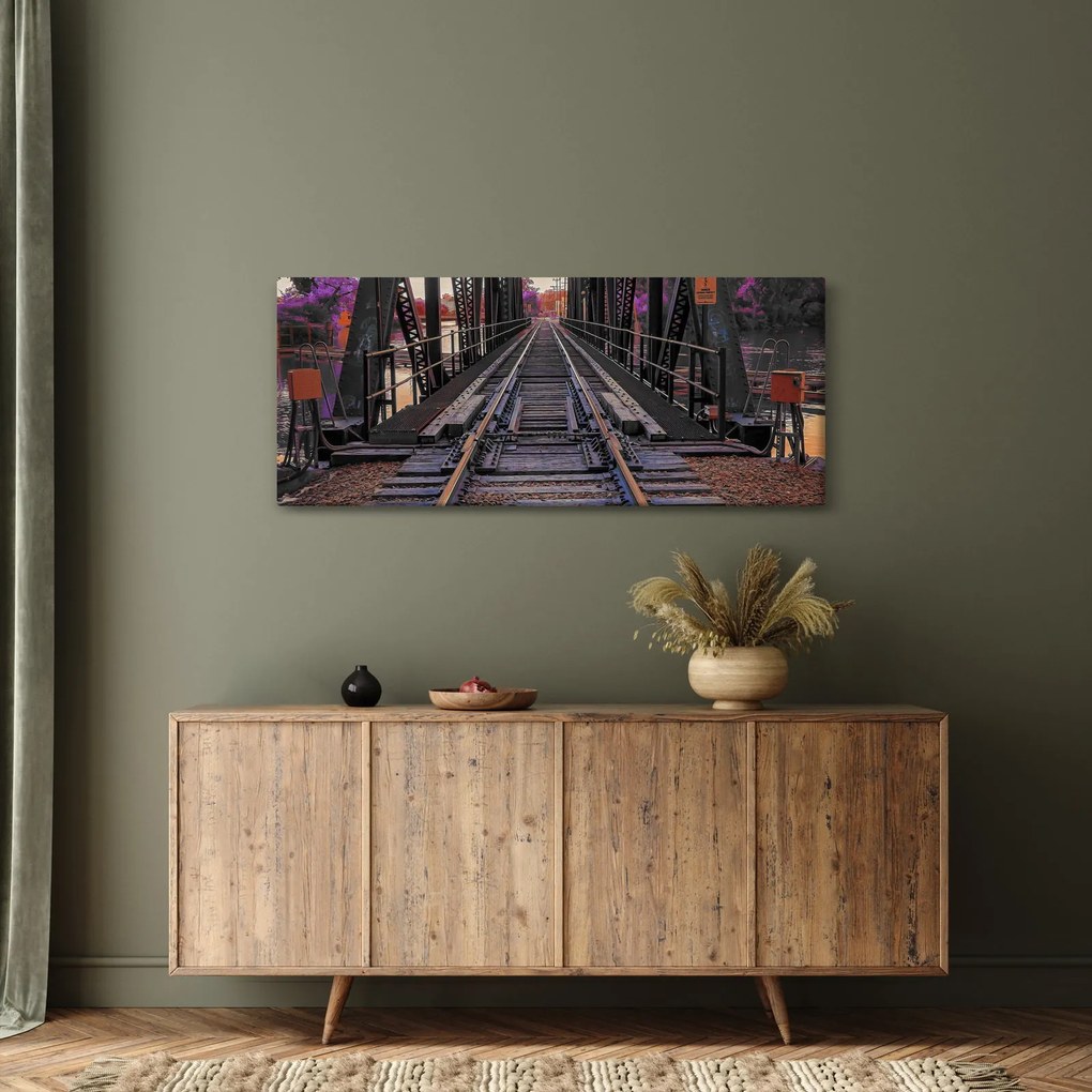 Tablou cu pod de cale ferată (120x50 cm)