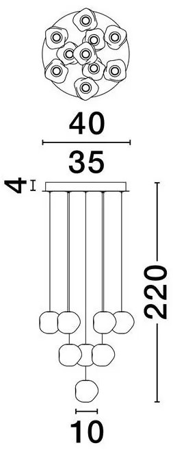Lustra cu 10 pendule LED design modern IFOS
