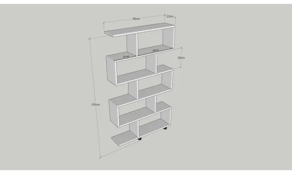 Bibliotecă ELIF 156x90 cm maro