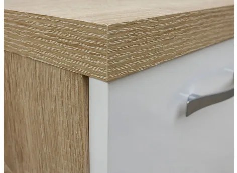 Mobilier baie Lomesa MDF (Stejar wotan + Alb lamel) (cu sifon). 1103972