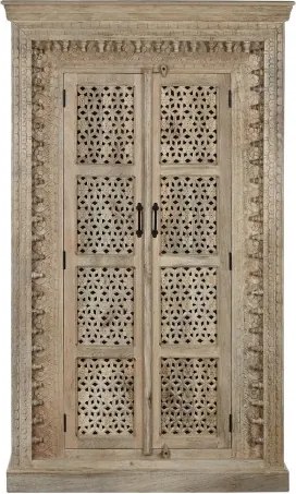 Dulap din lemn de mango sculptat manual, " Beynur "