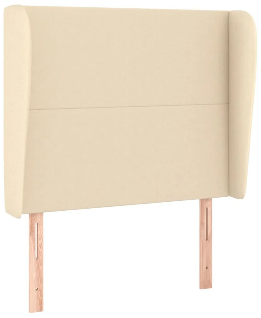 vidaXL Tăblie de pat cu aripioare, crem, 83x23x118/128 cm, textil