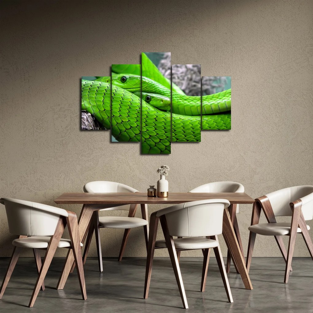 Tablou cu șerpi verzi (150x105 cm)