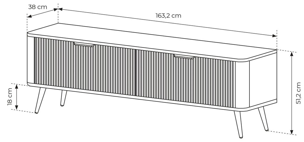 Masă TV Lethe II (negru. 1097482