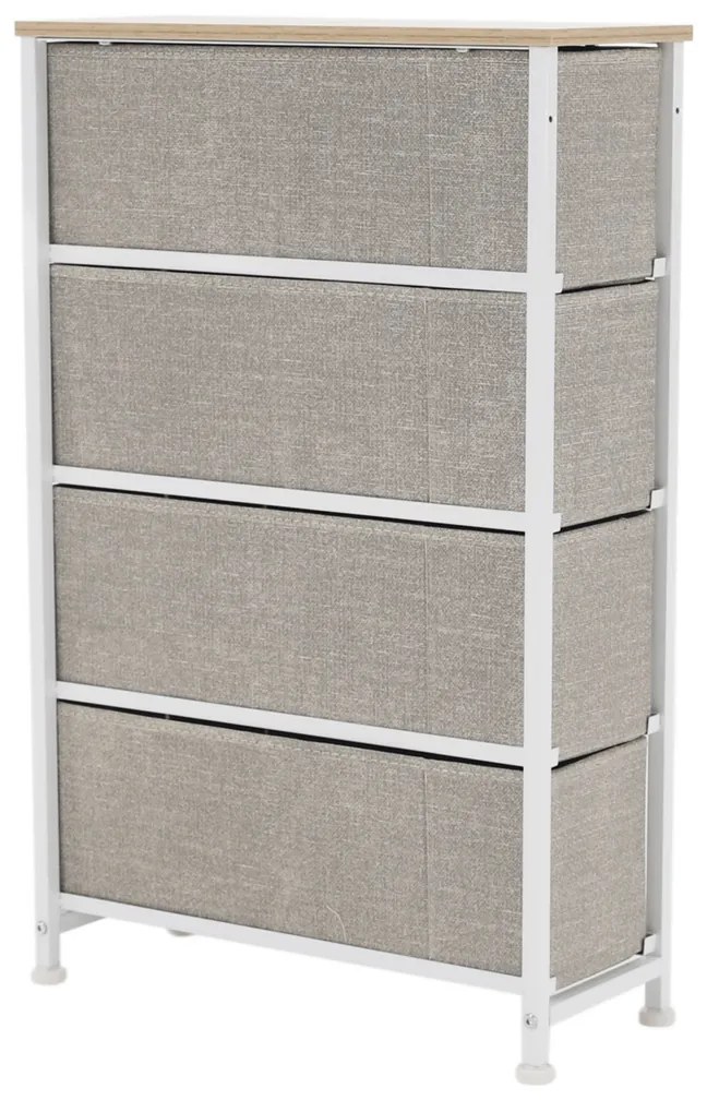 Comodă cu sertare din material textil OFELIA, albă