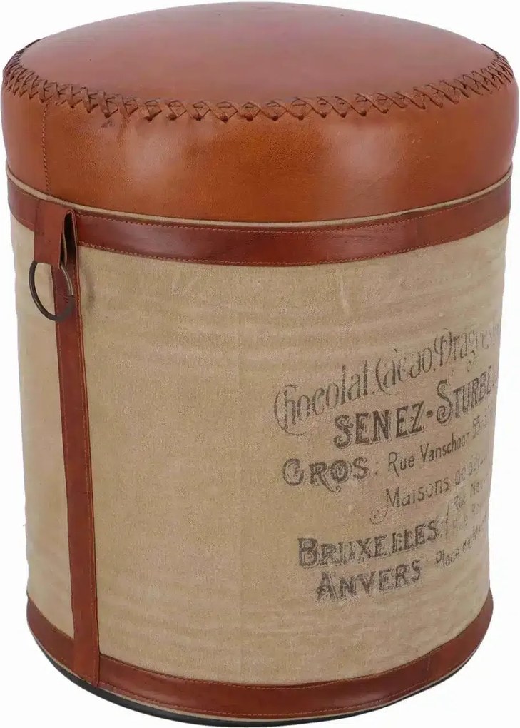 Taburet vintage tip butoi cu spatiu de depozitare – Chocolat Cacao Dragées