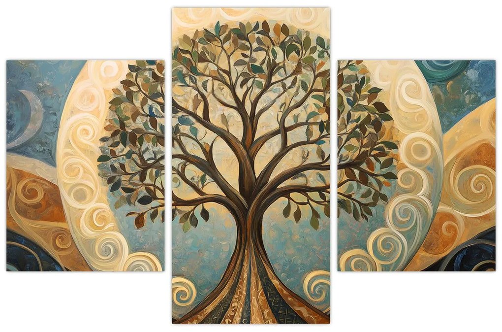 Tablou – Arborele vieții și spirale (90x60 cm)
