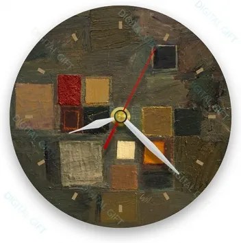 Ceas de perete - Abstract, ritm de toamna 21 cm, lemn