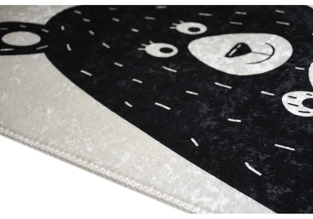 Covor pentru copii alb-negru lavabil 80x120 cm Bear Family – Vitaus