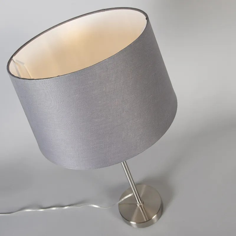 Lampă de masă din oțel cu abajur gri 35 cm reglabil - Parte