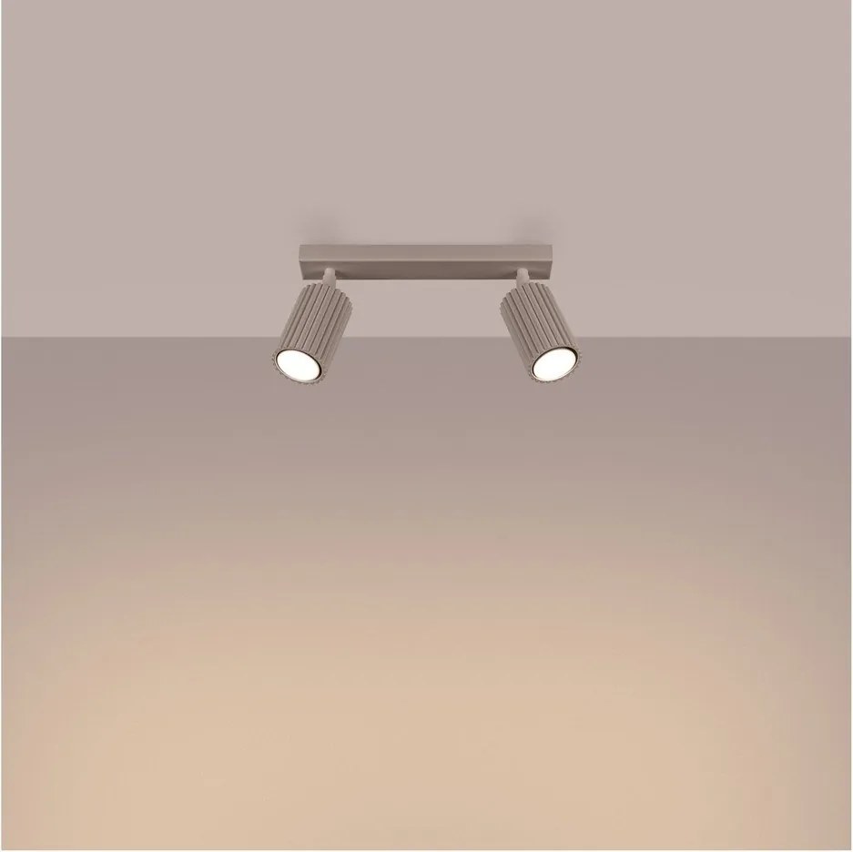 Spot taupe din metal 6,5x30 cm Gleam – Sollux