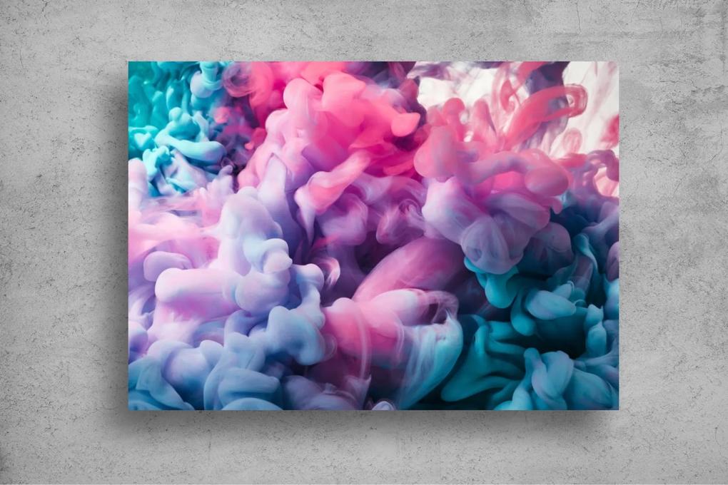 Tapet Premium Canvas - Fum colorat in mov si albastru abstract