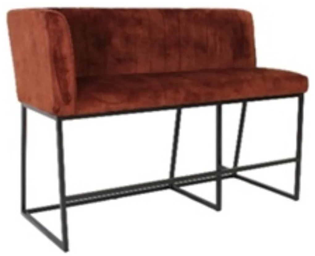 Bancheta de bar din catifea ✔ model ELI L | Dimensiuni: 165x70x119x75 cm
