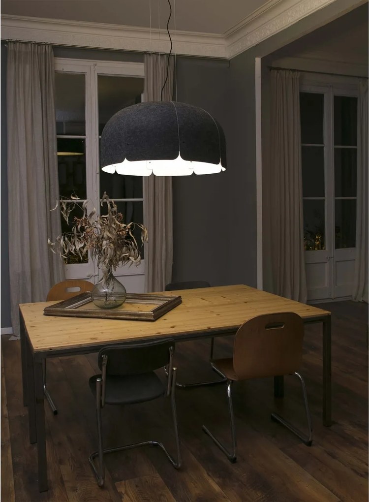 Lustra LED moderna design eco Ø80cm MUTE 3000K gri inchis / gri