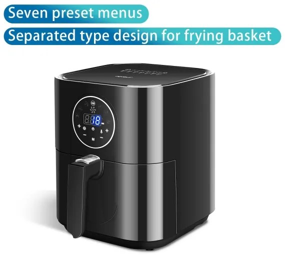 Friteuză cu aer cald Aigostar 1500W/230V 3,5l negru