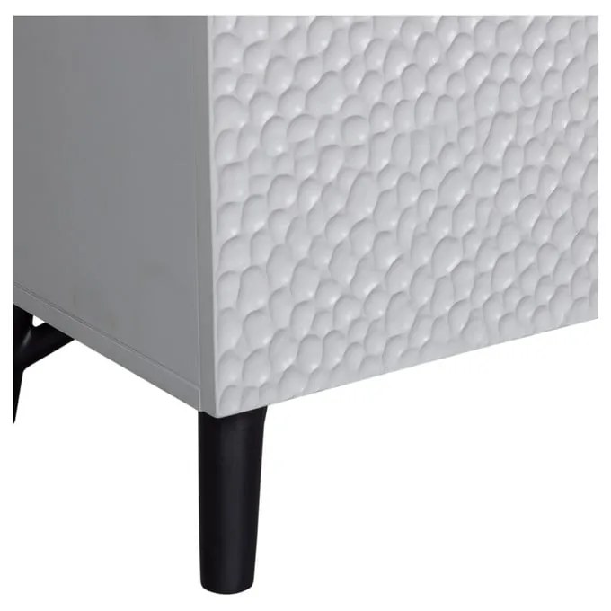 Dulap vinotecă gri deschis din lemn de mango 90x146x46 cm Carved – WOOOD