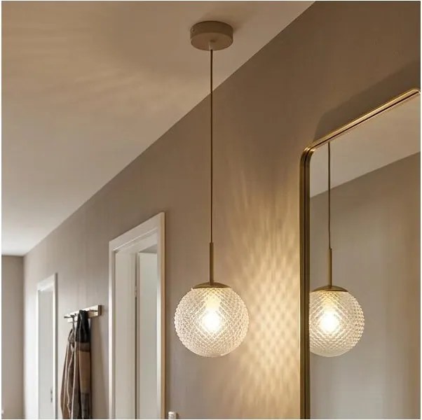Brilagi - Lustră suspendată cu cablu STELLA 1xE27/60W/230V Ø 15 cm bej/auriu