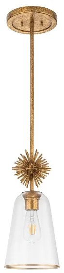 Lustră Quoizel STARING-MP-DG-CLEAR STARING 1xE27/40W/230V d. 18,4 cm auriu/transparent